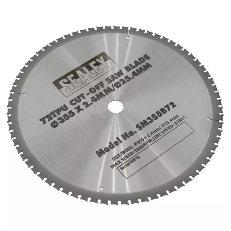 Sealey Cut-Off Saw Blade 355 x 2.4mm/25.4mm 72tpu