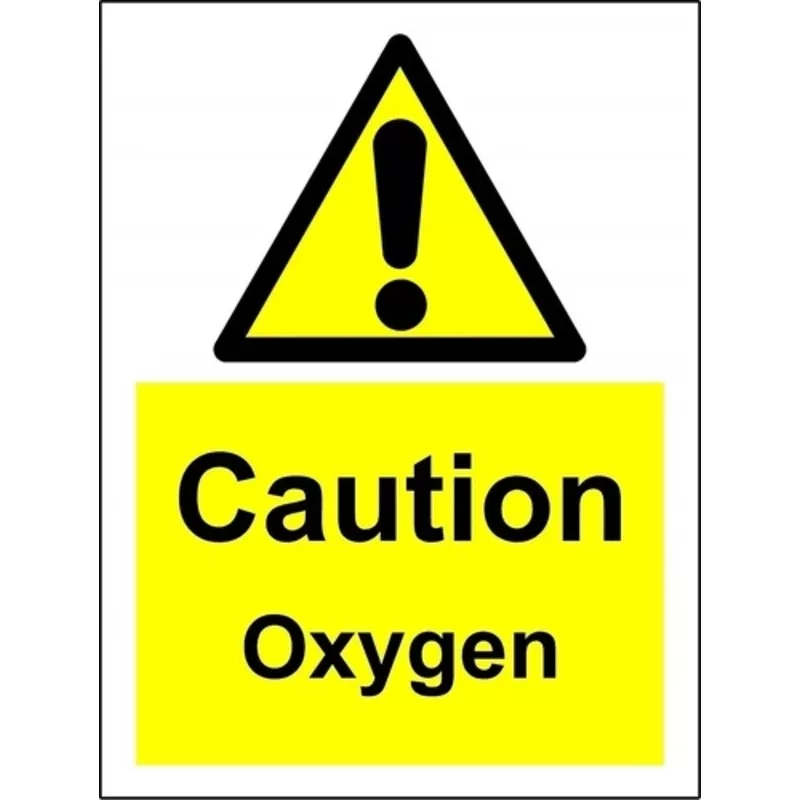 Zexum 200x60 Caution Oxygen Sticker