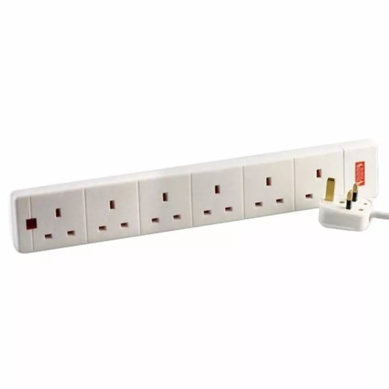 Zexum 6G White Surge Protected Extension Lead