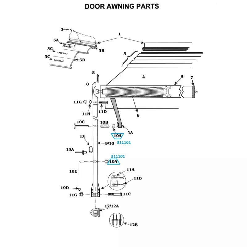 Zip Dee 3/16 Push-On Acorn Nut for Door Awning – 311101